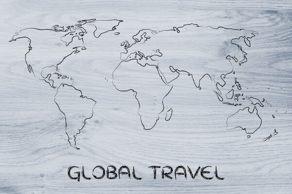 Illustration with world map, global business and worldwide opportunities