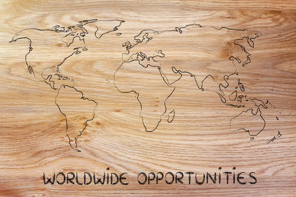 World map design: go global — Stock Photo, Image