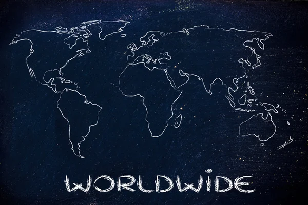Progettazione mappa del mondo: vai globale — Foto Stock