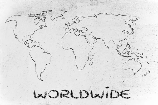 Design de mapa do mundo: ir global — Fotografia de Stock