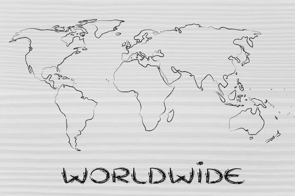 World map design: go global — Stock Photo, Image