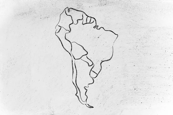 Mapa del mundo y continentes: fronteras y estados de América del Sur —  Fotos de Stock