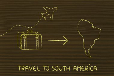 seyahat endüstrisinin: uçak ve Güney Amerika'ya gidiyor Bagaj