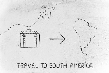 seyahat endüstrisinin: uçak ve Güney Amerika'ya gidiyor Bagaj