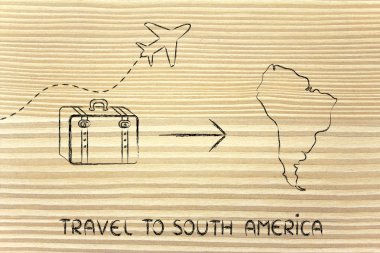 seyahat endüstrisinin: uçak ve Güney Amerika'ya gidiyor Bagaj