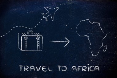 seyahat endüstrisinin: uçak ve Afrika'ya gidecek Bagaj
