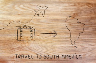 seyahat endüstrisinin: uçak ve Güney Amerika'ya gidiyor Bagaj