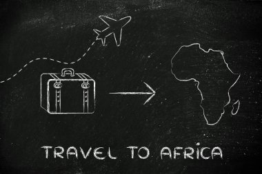 seyahat endüstrisinin: uçak ve Afrika'ya gidecek Bagaj