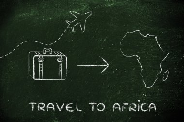 seyahat endüstrisinin: uçak ve Afrika'ya gidecek Bagaj