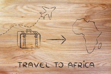 seyahat endüstrisinin: uçak ve Afrika'ya gidecek Bagaj