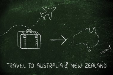 Seyahat Sanayi: uçak ve Avustralya ve Yeni Zelanda için gidiş Bagaj