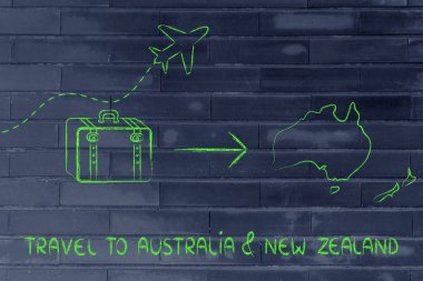 Seyahat Sanayi: uçak ve Avustralya ve Yeni Zelanda için gidiş Bagaj