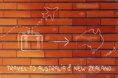 Seyahat Sanayi: uçak ve Avustralya ve Yeni Zelanda için gidiş Bagaj