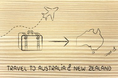Seyahat Sanayi: uçak ve Avustralya ve Yeni Zelanda için gidiş Bagaj