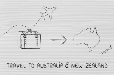 Seyahat Sanayi: uçak ve Avustralya ve Yeni Zelanda için gidiş Bagaj