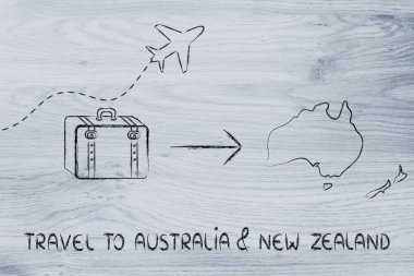 Seyahat Sanayi: uçak ve Avustralya ve Yeni Zelanda için gidiş Bagaj