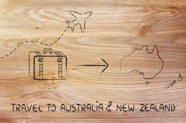 Seyahat Sanayi: uçak ve Avustralya ve Yeni Zelanda için gidiş Bagaj