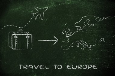 seyahat endüstrisinin: uçak ve Avrupa'ya gidecek Bagaj