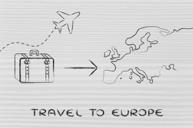 seyahat endüstrisinin: uçak ve Avrupa'ya gidecek Bagaj