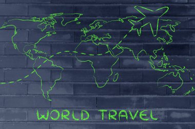 seyahat endüstrisinin: uçak yollarla Dünya Haritası