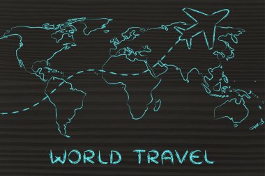 seyahat endüstrisinin: uçak yollarla Dünya Haritası