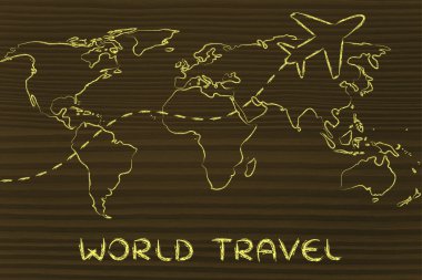 seyahat endüstrisinin: uçak yollarla Dünya Haritası