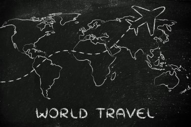 seyahat endüstrisinin: uçak yollarla Dünya Haritası