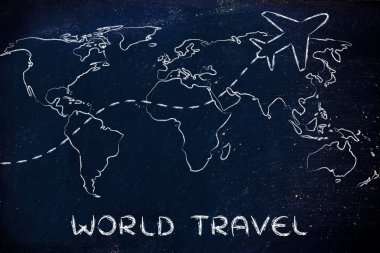 seyahat endüstrisinin: uçak yollarla Dünya Haritası