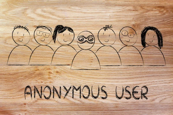 Proteção de identidade na web e usuários anônimos — Fotografia de Stock