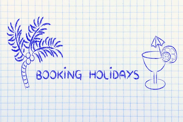 Travel industry: booking holidays — Stock Photo, Image