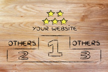 SEO, arama motoru optimizasyonu podyum illüstrasyon