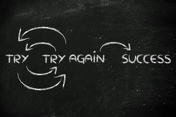 Try and try again till success — Stock Photo, Image