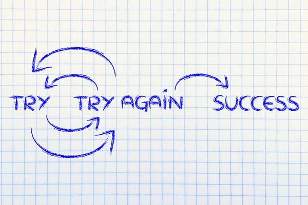 Try and try again till success — Stock Photo, Image