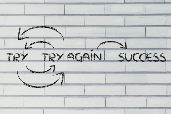 Try and try again till success — Stock Photo, Image
