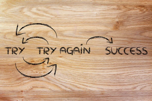 Try and try again till success — Stock Photo, Image