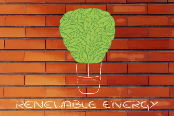 葉、再生可能エネルギーの面白い解釈で作った気球 — ストック写真