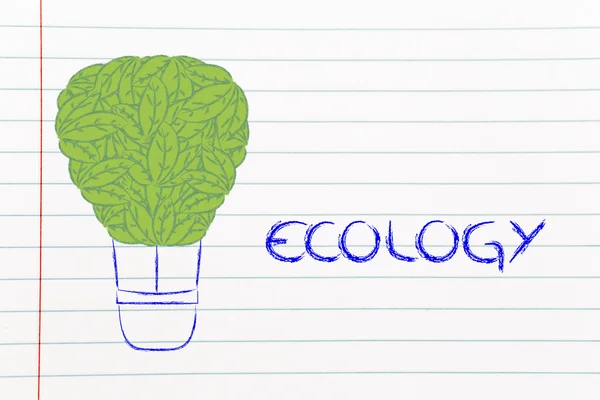 Palloncino d'aria fatto di foglie, divertente interpretazione dell'ecologia — Foto Stock