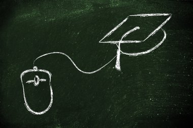 e-öğrenme, online kurslar ve mezuniyet kap