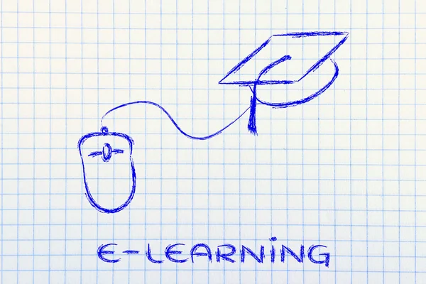 Kursy e-learning, online i kasztana — Zdjęcie stockowe