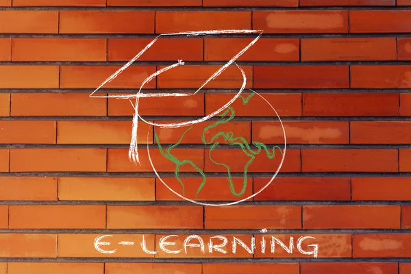 E-learning, wereldwijde online cursussen en afstuderen GLB — Stockfoto