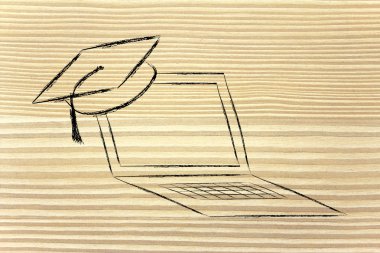 e-öğrenme, online kurslar ve mezuniyet kap