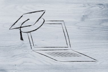 e-öğrenme, online kurslar ve mezuniyet kap