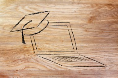 e-öğrenme, online kurslar ve mezuniyet kap