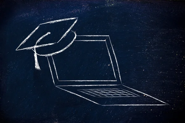 E-learning, cursos en línea y límite de graduación — Foto de Stock