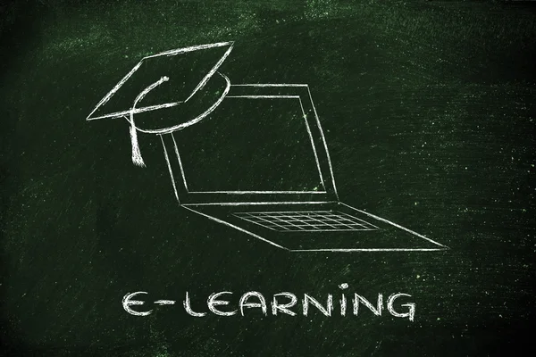 E-learning, corsi online e cap di laurea — Foto Stock