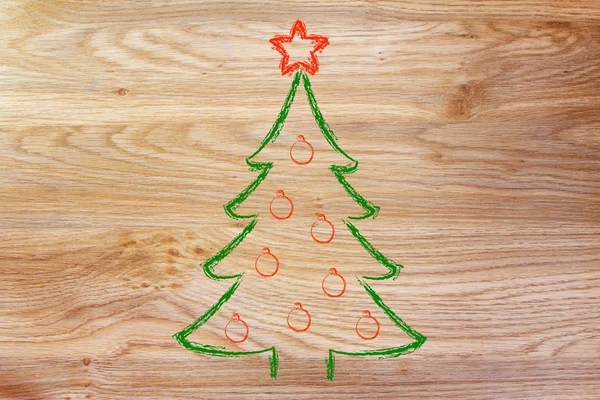 Christmas tree with holiday wishes — Stock Photo, Image