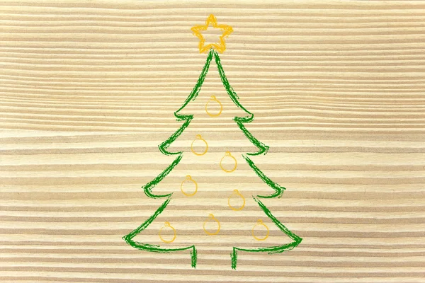 Christmas tree with holiday wishes — Stock Photo, Image