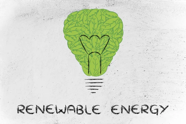 電球、葉の緑の経済の概念 — ストック写真