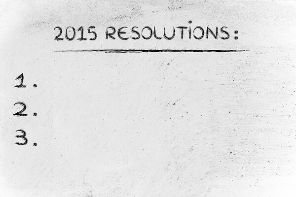 2015 resolutions with copyspace to add customised text