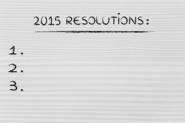 Резолюции 2015 года с копирайтом для добавления хранящегося текста — стоковое фото